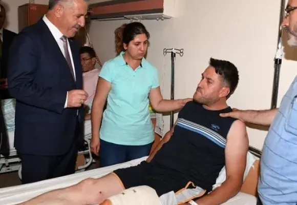 Sayın Bakanımız Arslan ve Genel Müdürümüz Şen yaralıları ziyaret etti