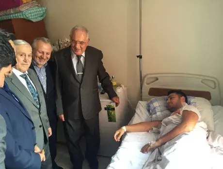 Türksat Yönetim Kurulu Başkanı Gönül ve Genel Müdür Şen yaralı çalışanımızı ziyaret etti