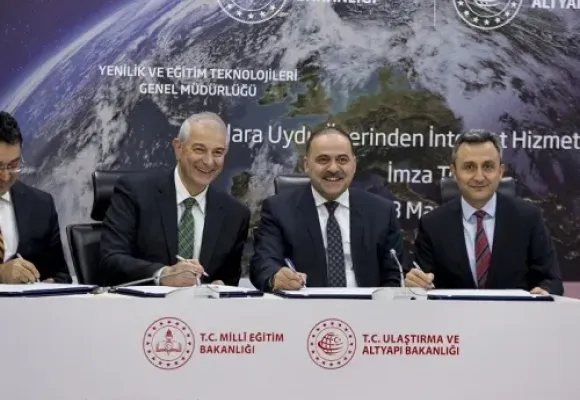 MEB ile Türksat arasında, okullara uydu üzerinden internet hizmeti sağlanmasına ilişkin işbirliğini genişleten sözleşme imzalandı